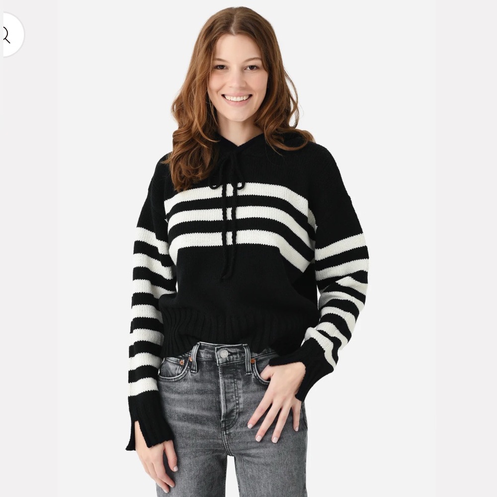 Ciao Lucia Black and White Striped Tiago Sweater, NWT, size medium